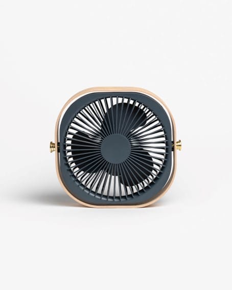 Ventilateur portable 360 ° bleu bois