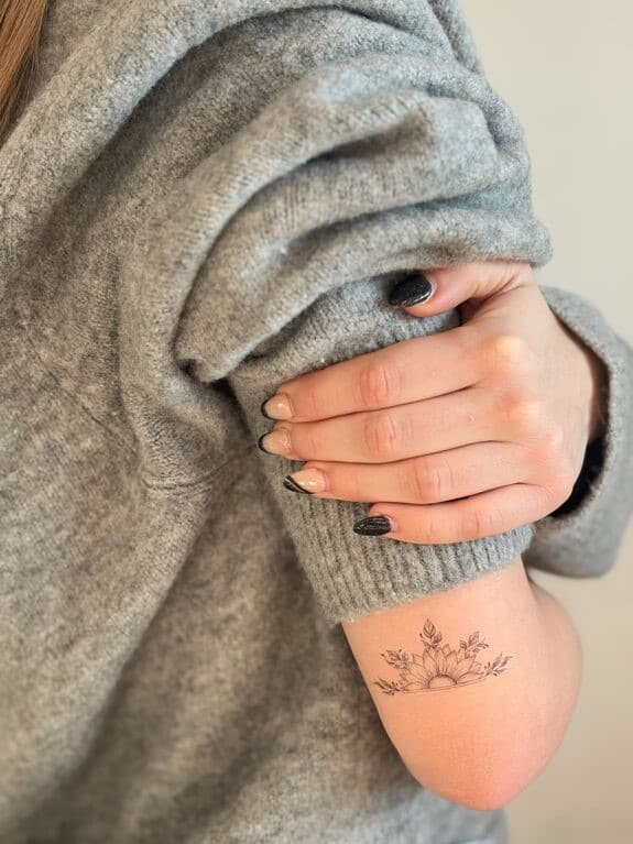 Tatouage éphémère demi tournesol