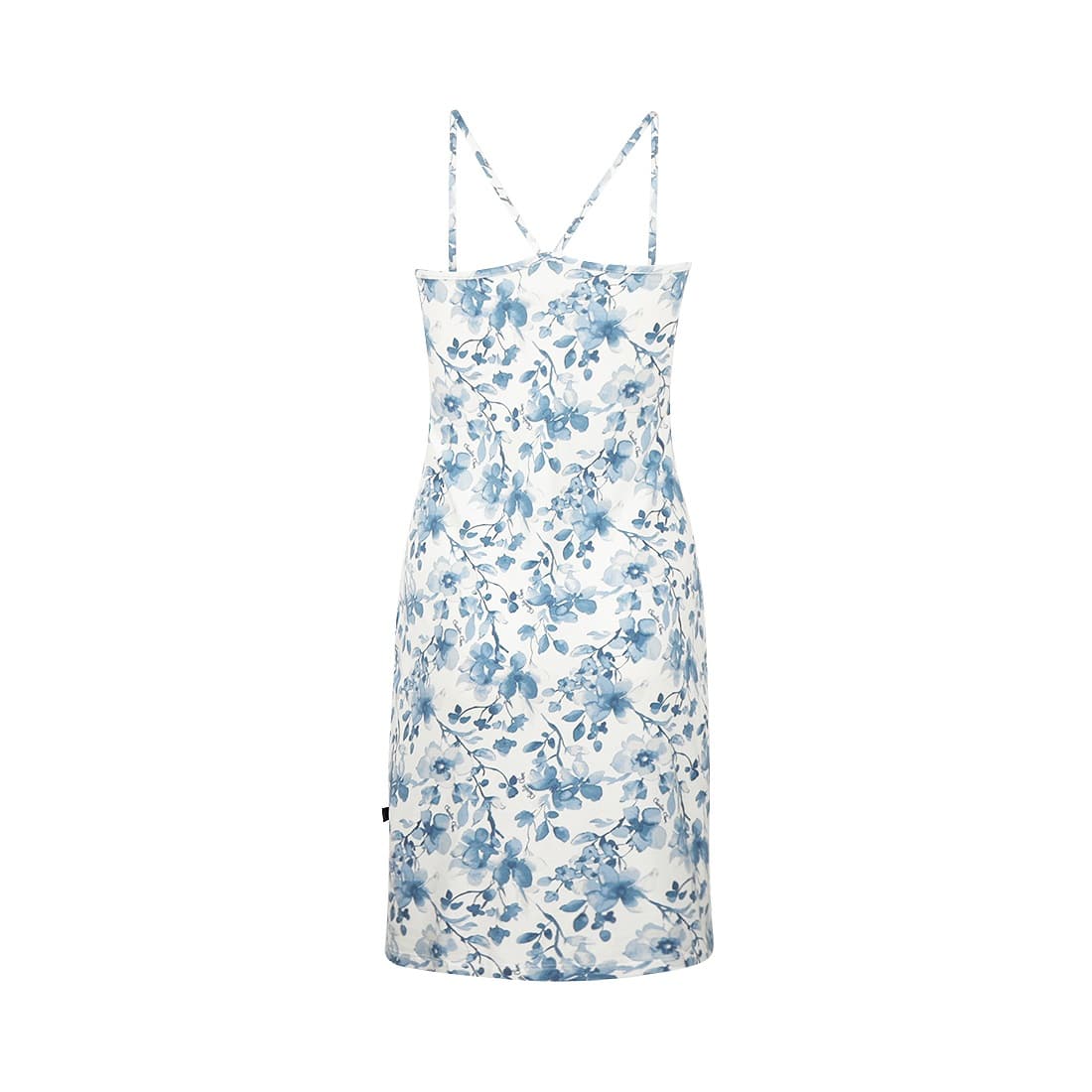 Robe de nuit fleurs blanc bleu