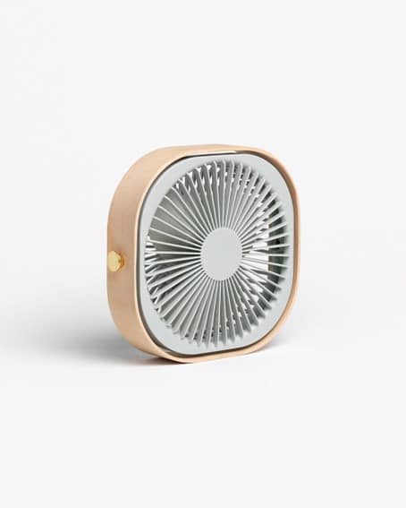 Ventilateur portable 360 ° pistache bois